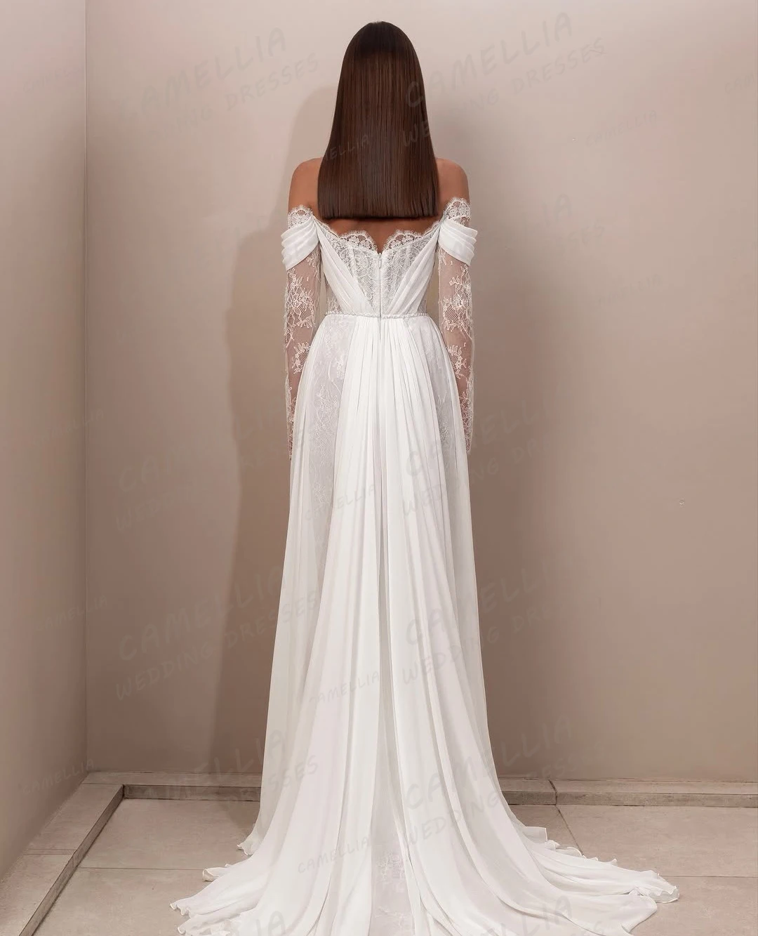 Luksusowe suknie ślubne w kształcie litery A, seksowne, koronkowe, z odkrytymi ramionami, z wysokim rozcięciem z boku, suknie ślubne na przyjęcie, Vestidos De Novia, szyte na miarę, 2026