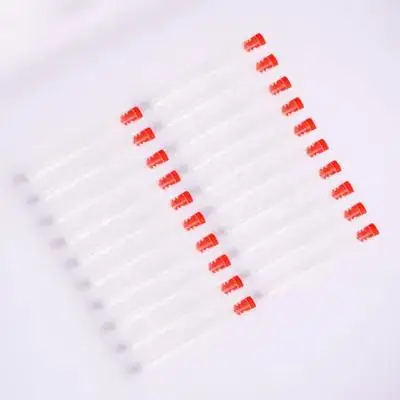 

20pcs Plastic Test 60*12Mm Red Non-Graduated Leakproof Screw Cap Round Bottom Lab Tubes Disposable Science Lab Tubes