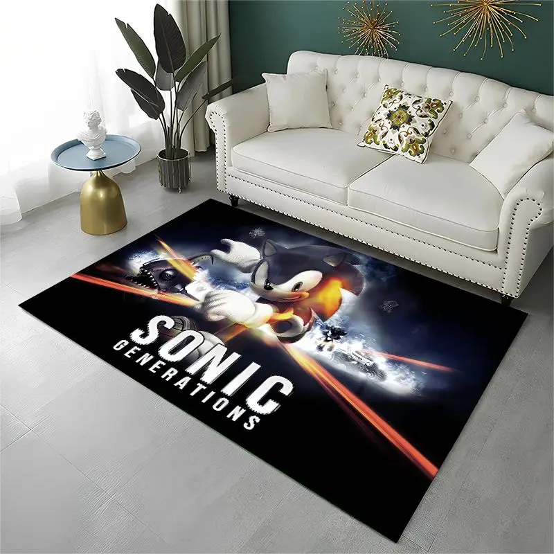 Classic Game S-Sonic Cartoon Non-Slip Area Rug for Living Room,Bedroom,Playroom,Soft Carpet Floor Mat Home Decor Rug Kids Room