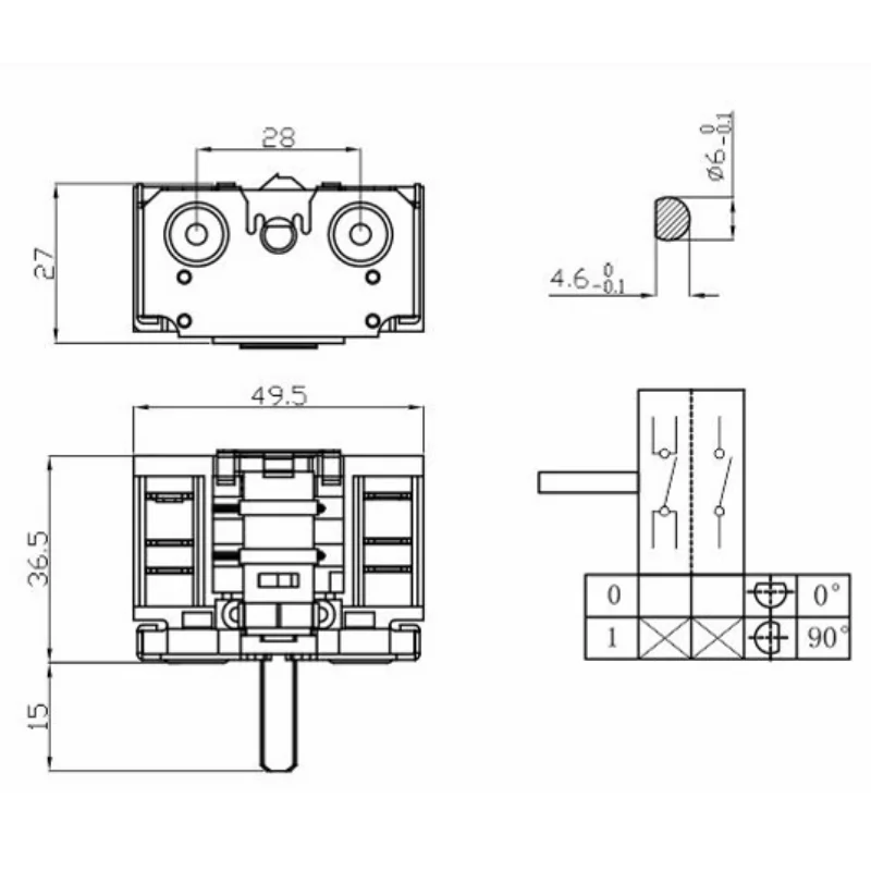 1PC AC250V 16A Position switch Gear rotation switch XZ307-122 for Oven Steamer Electric stove Toggle Rotary Function switch