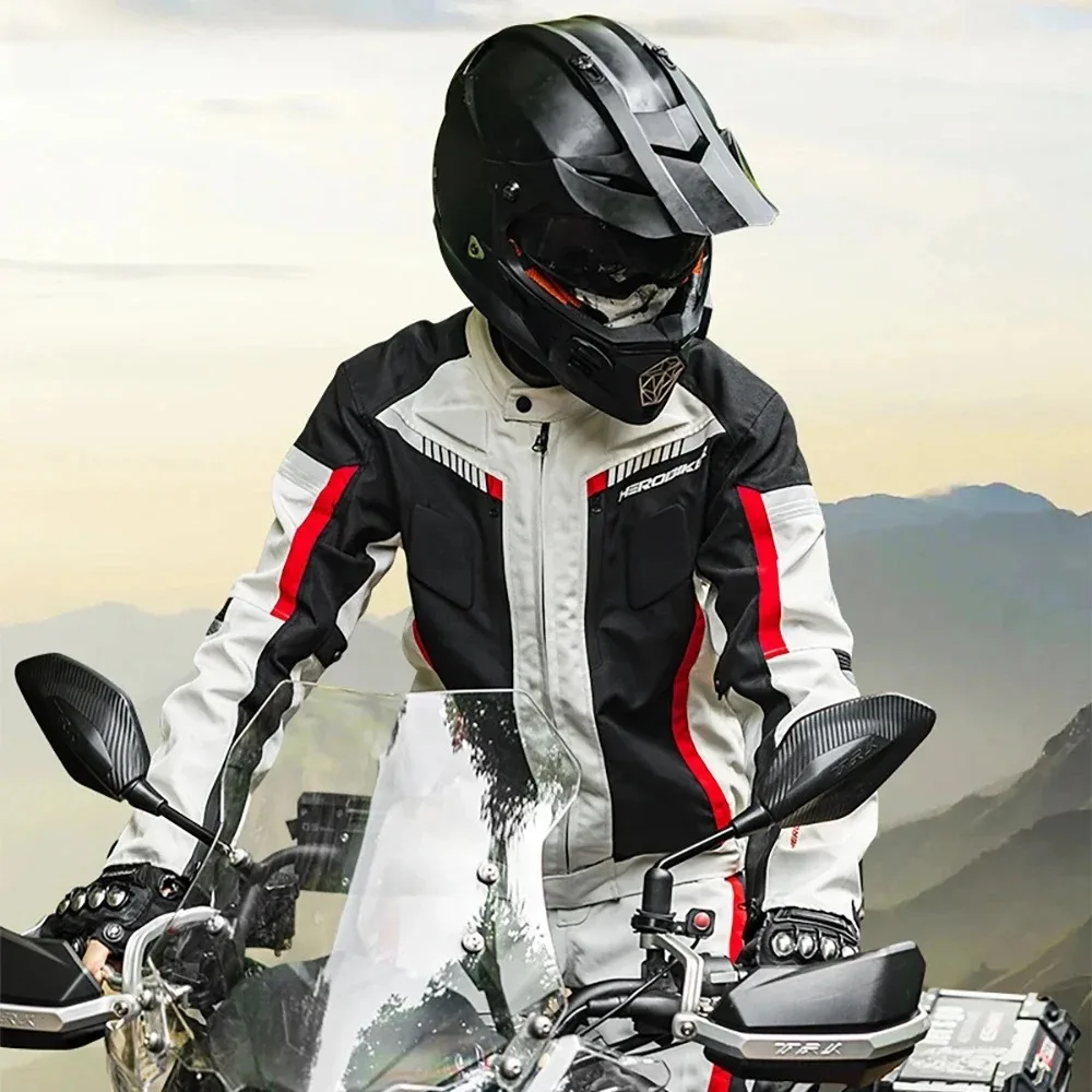 Men Waterproof Cold‑proof Motorcycle Jacket With Removable Thermal Liner Motorbike Motocross Biker Riding Jacket