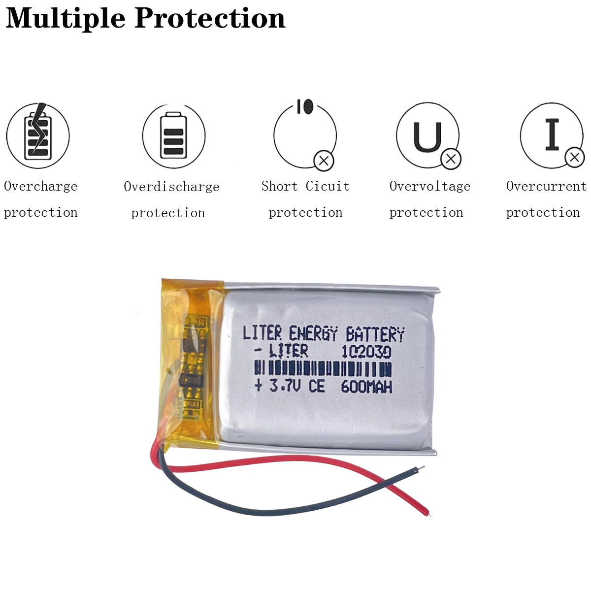 Litrowa bateria energetyczna dobra jakość 3.7V,600mAH,102030 polimerowy akumulator litowo-jonowy/litowo-jonowy do TOY,POWER BANK,GPS,mp3,mp4