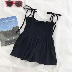 French Brushwork Suspender Top Female Summer 2026 New Design Sense Spice Girl Loose Show Thin Vest Korean Fashion Camisole