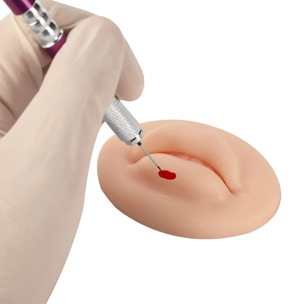 タトゥー練習用リップ ソフトシリコン素材製 リアルな質感 ピアス練習用 伸縮性のある柔らかいフェイクスキンツール