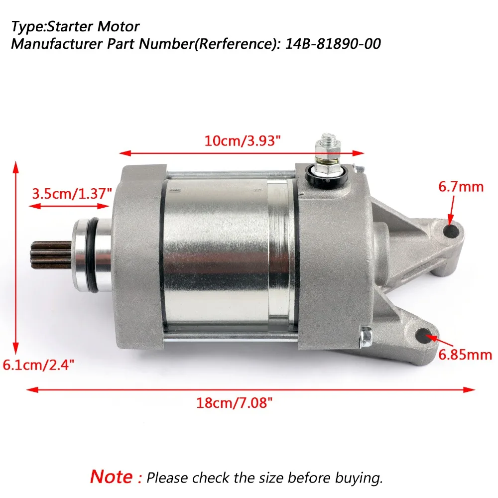 Areyourshop Motorcycle Starter Motor Engine Starting 14B-81890-00 For Yamaha YZF R1 R1 2009-2014 2012 New Motorbike Starter