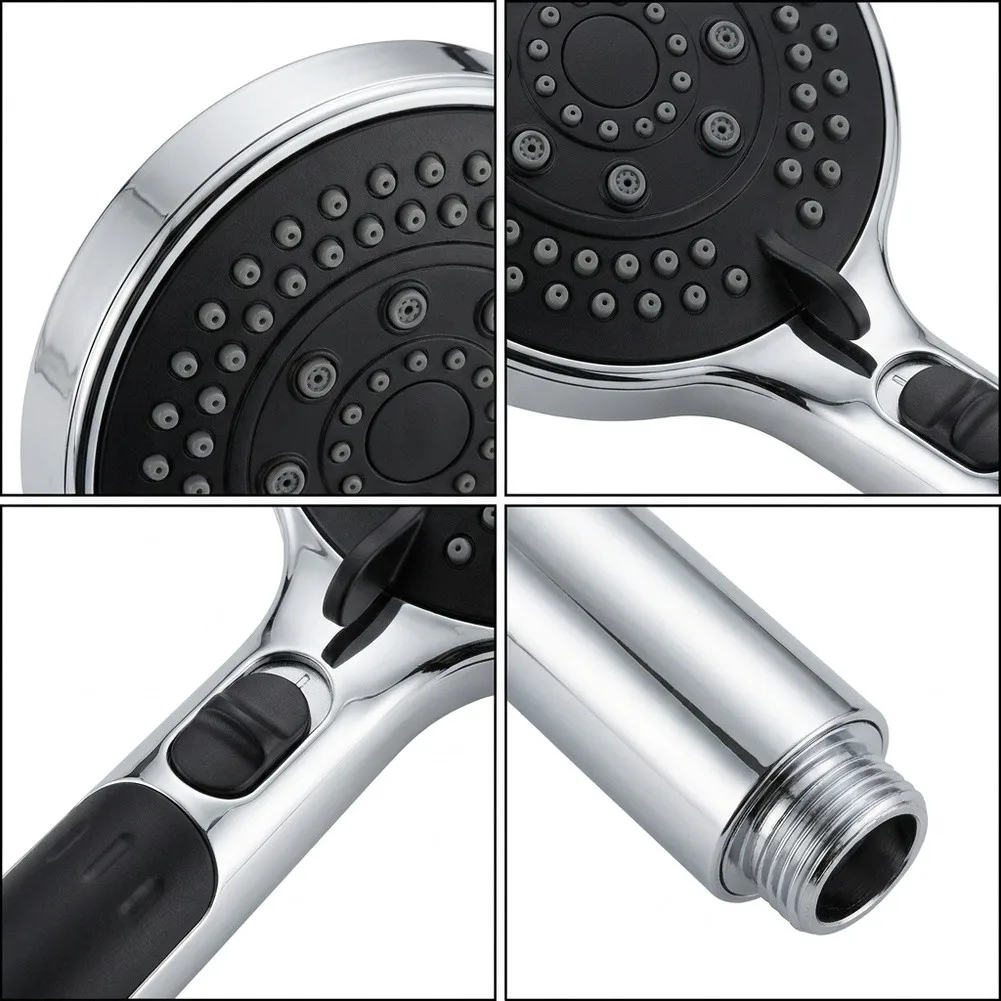 Pressurized Shower Head with Oversized Spray Panel Delivers Wide Water Distribution for Relaxing Bath Experience