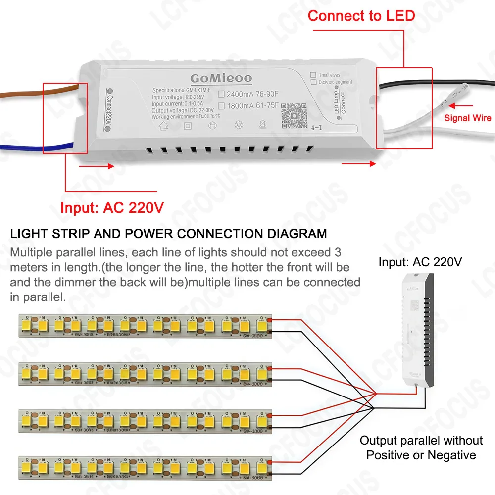 Driver LED Intelligent APP 22-30V - Alimentation 2 Lignes 2 Couleurs 1800mA 220V