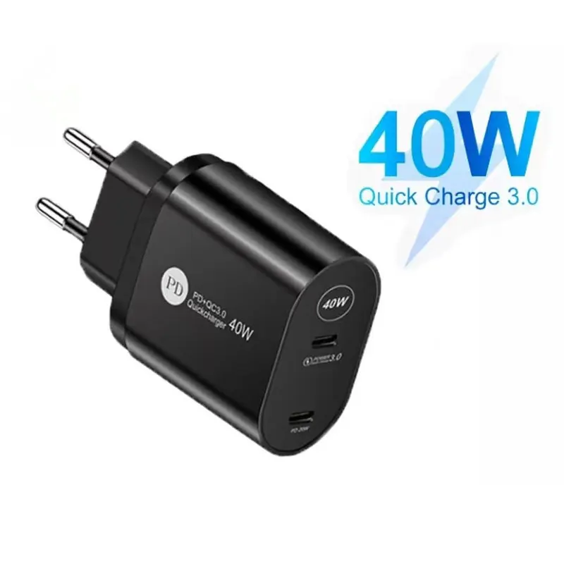 

40W USB Type C Charger PD Fast Charge Phone QC 3.0 Quick Chargers For Samsung Xiaomi Huawei For iOS Devices Fast Charger