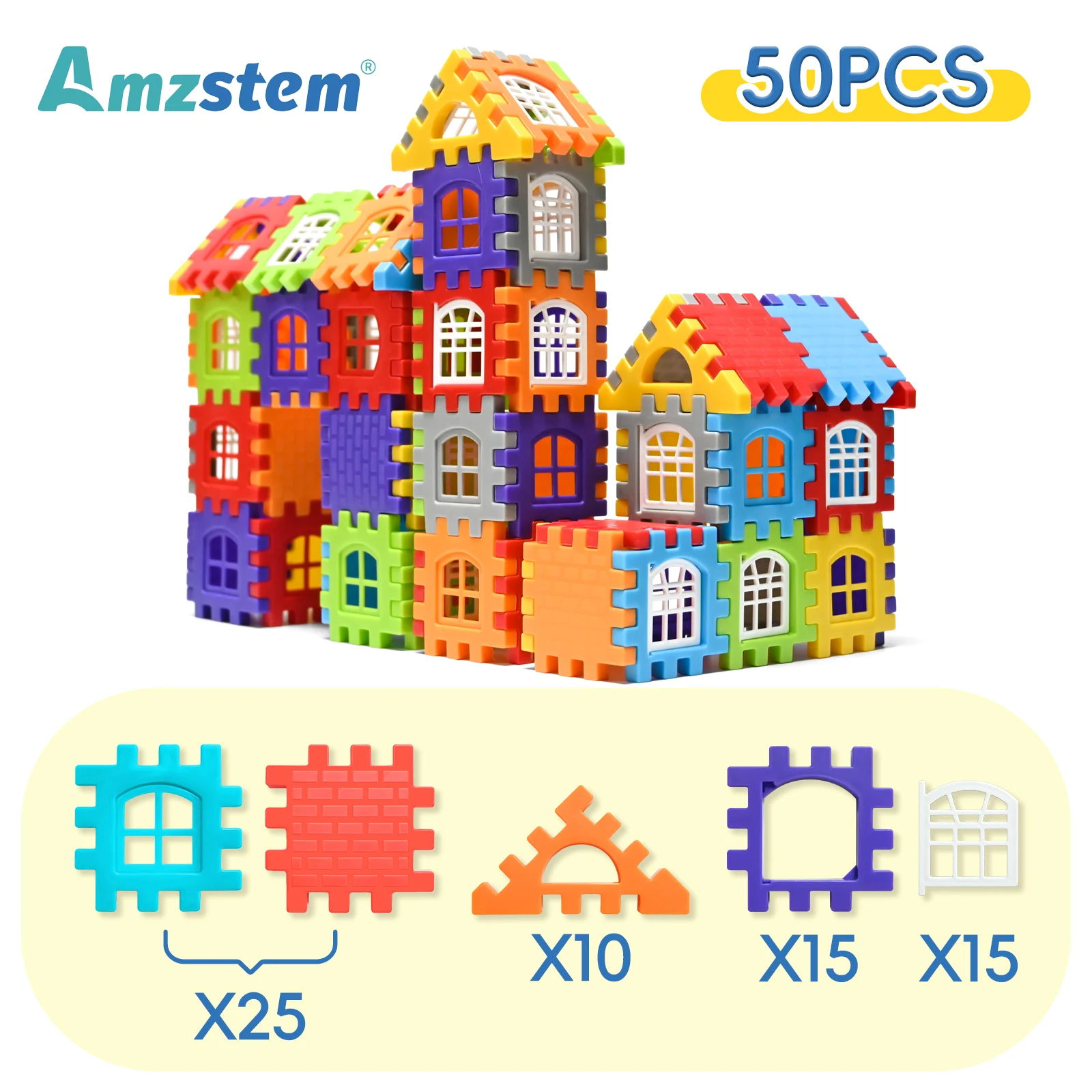 140-25PCS Grootschalige Huis Bouwstenen Simulatie Venster Ontwerp Bouwset Kleuterschool Speelgoed Voor Jongens En Meisjes Gift