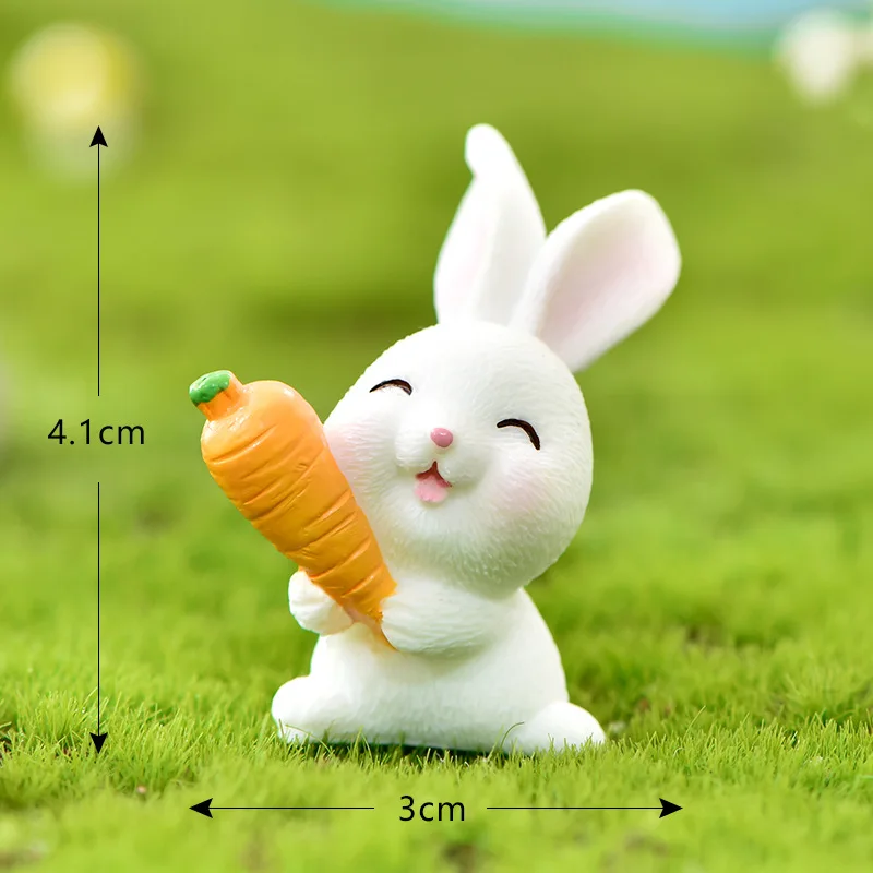 Jungle Animal Theme Cake Decoration Cute Cartoon Bunny Rabbit Carrot Mushroom Kids Birthday Party Easter Decoration Supplies