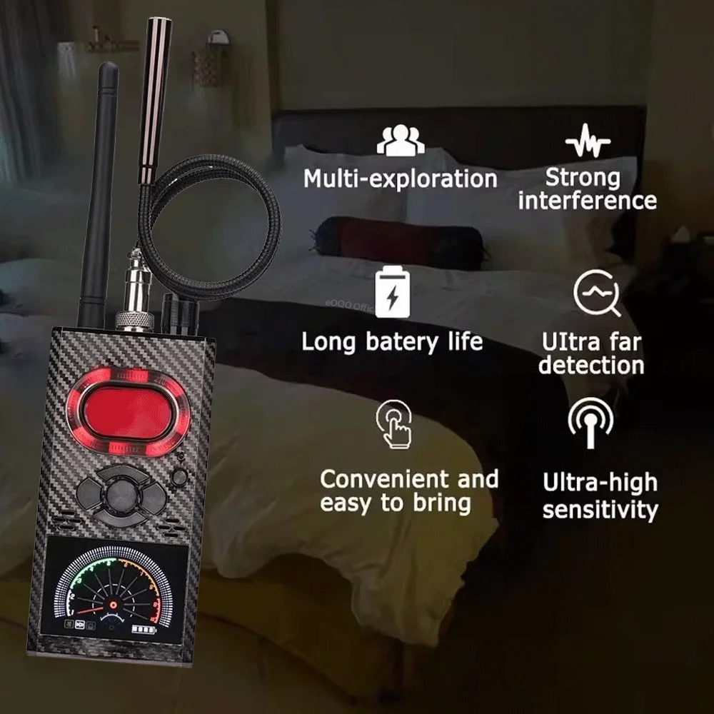 K99 Anti Spy Rilevatore telecamera nascosta Segnale RF Obiettivo camma wireless Scanr Bugs Localizzatore GPS Dispositivo GSM magnetico Rilevamento gadget spia