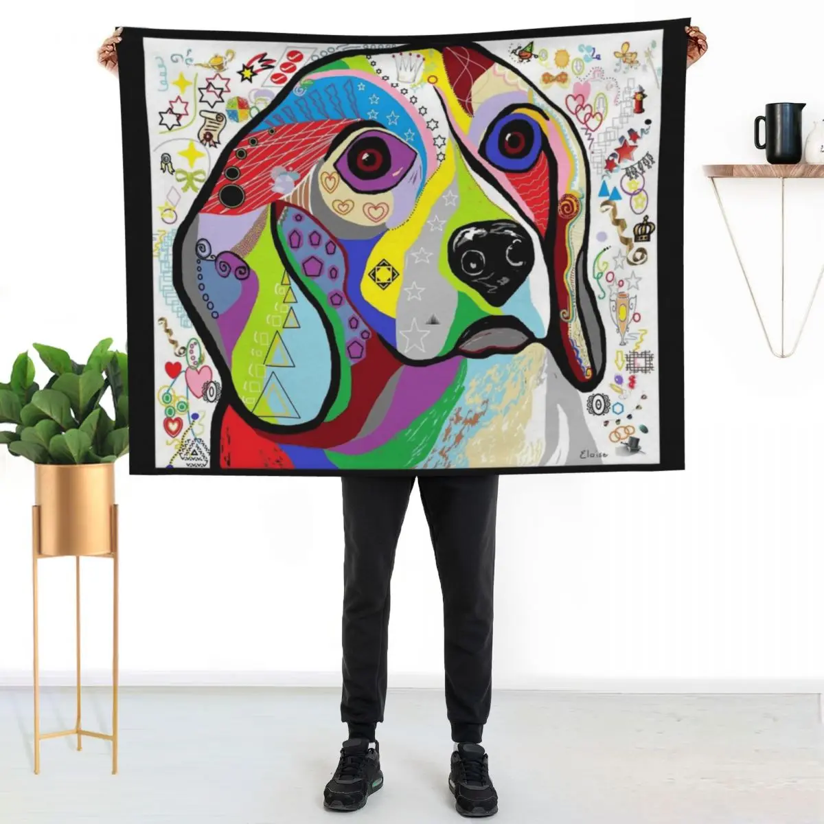 BEAGLE Throw Blanket blankets ands Giant Sofa Retros Soft Beds Flannel Fabric Soft Big Blankets