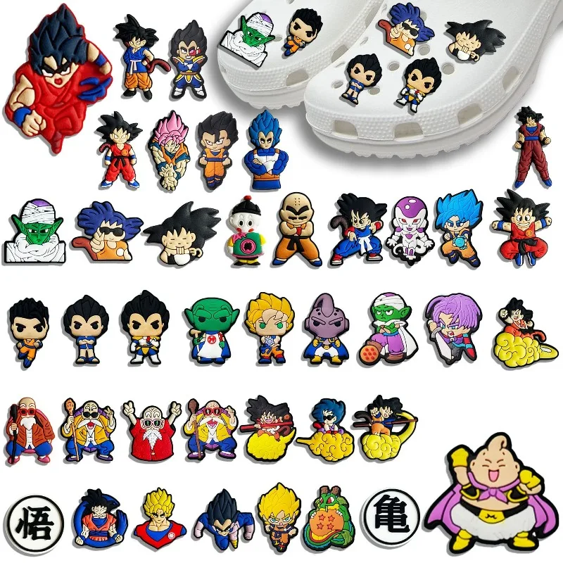 Afbeelding 3: Dragon Ball Z Goku Schoenen Charms Zachte Rubberen Afneembare Clog Pins Anime DIY Decoratie Accessoires voor Vrouwen Mannen Kinderen Casual Sandalen