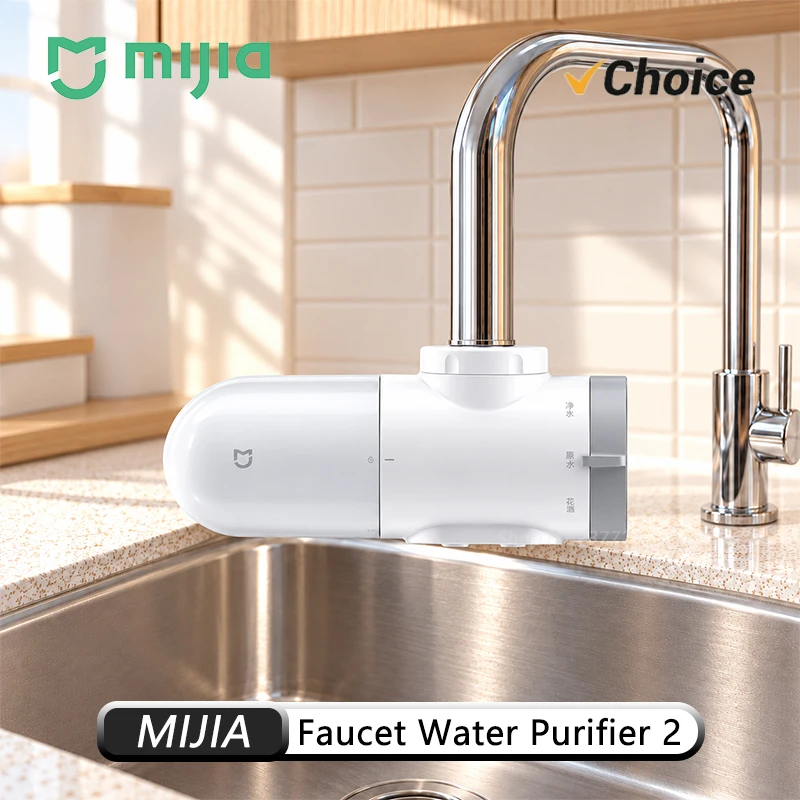 MIJIA Faucet Water Purifier 2 with Frosted Translucent Housing and Replaceable Ceramic Filter Cartridge for Kitchen Tap Water CN