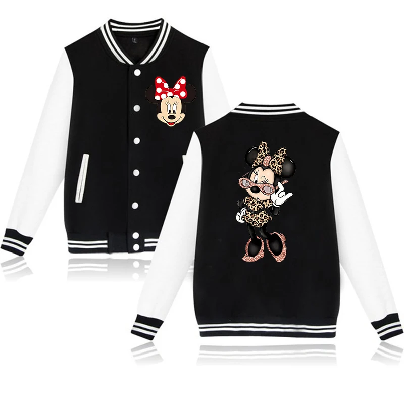 Veste de Baseball Dessin Animé Disney pour Enfant, Sweat à Capuche Minnie Mouse, Vêtement pour Fille et Garçon