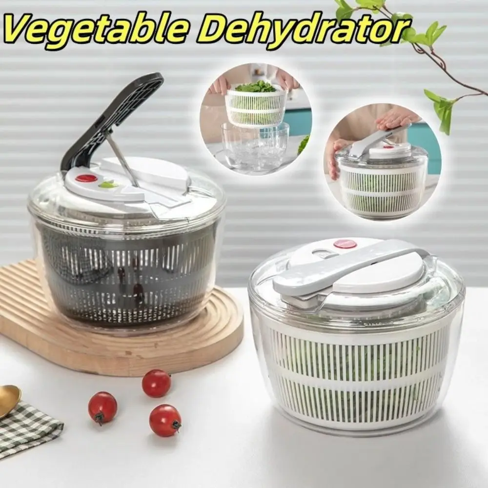 

New Household Salad Dryer Salad Spinner Easy Press Large Capacity Vegetable Dehydrator Drainer Multifunctional Absorbent Basket