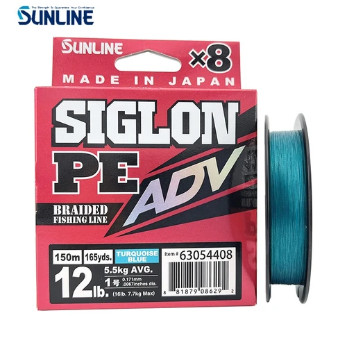 Original SUNLINE 2023 nuevo SIGLON ADV 8 hilo de pescar trenzado 150M MUTICOLOR/azul 8 hebras PE línea hecha en Japón 10LB-35LB