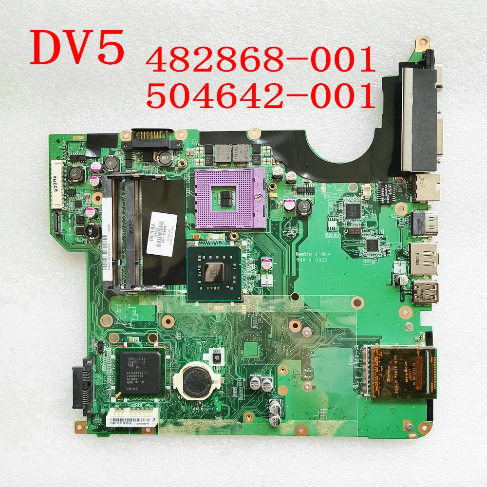 482868-001 Laptop Motherboard FOR HP pavilion DV5-1000 DV5 NoteBook GM45 DDR2 Mainboard 504642-001