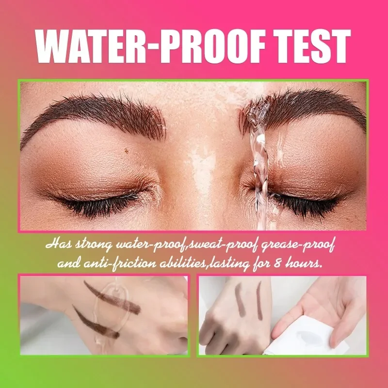 Vloeibare Wenkbrauw Tattoo Potlood Met Stencil Borstel Zwart Bruine Wenkbrauwversterkers Waterdichte Snelle Kleurstof Wenkbrauwversterker Make-Up Cosmetisch