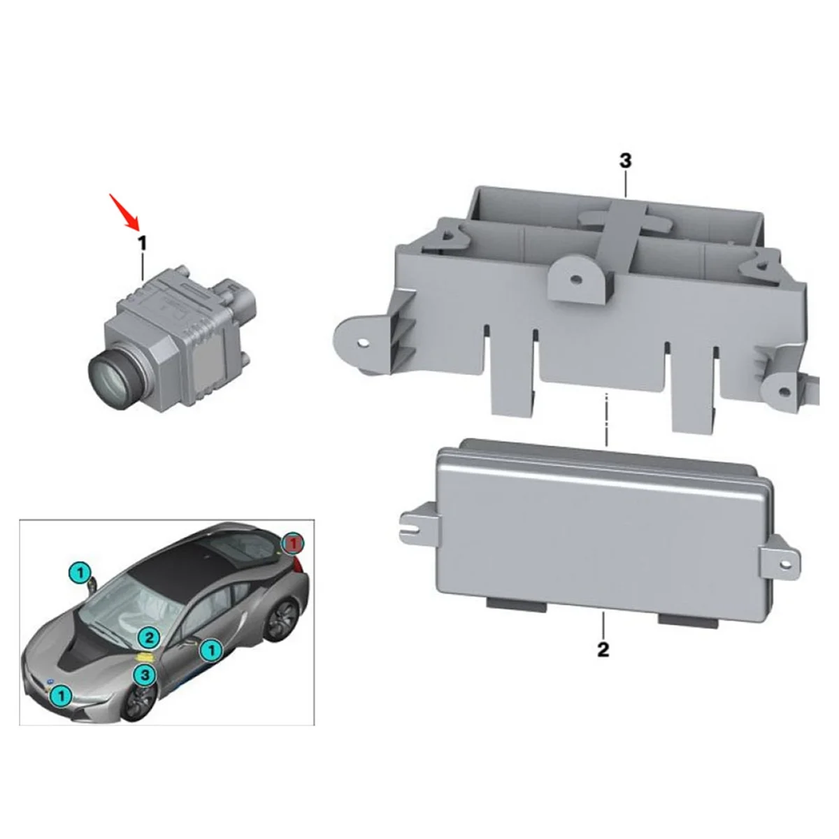 New 360 Surround Camera 66539388797 Rear View Mirror Camera for BMW X3 X4 X5 X6 I8 F15 F16 F26 2014-2019 66539360369