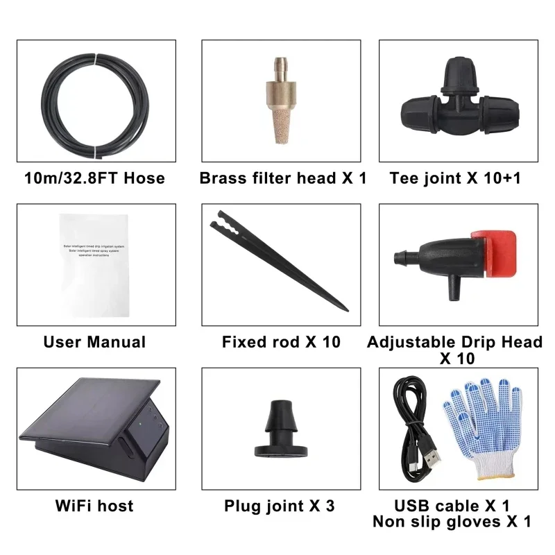 WIFI Solar Automatic Watering Machine Kit Mobile App Remote Control Home Smart Watering Device Irrigation Drip Irrigation Kit