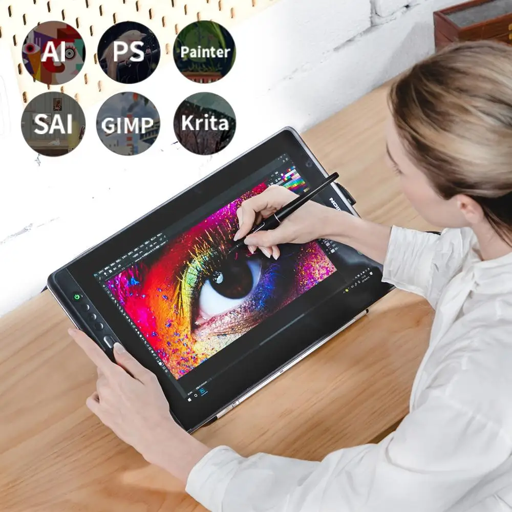 

Лидер продаж, профессиональный Kamvas Pro 16, интерактивный ЖК-дисплей Huion, графический цифровой планшет с сенсорным экраном, ручка-монитор