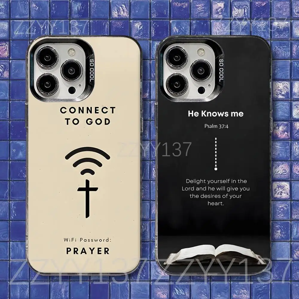 

Christ Jesus Bible Verse Cross Phone Case For iPhone 17,16,15,14,13,12,11,Air,X,XR,Pro,Max,Plus Protect Plating