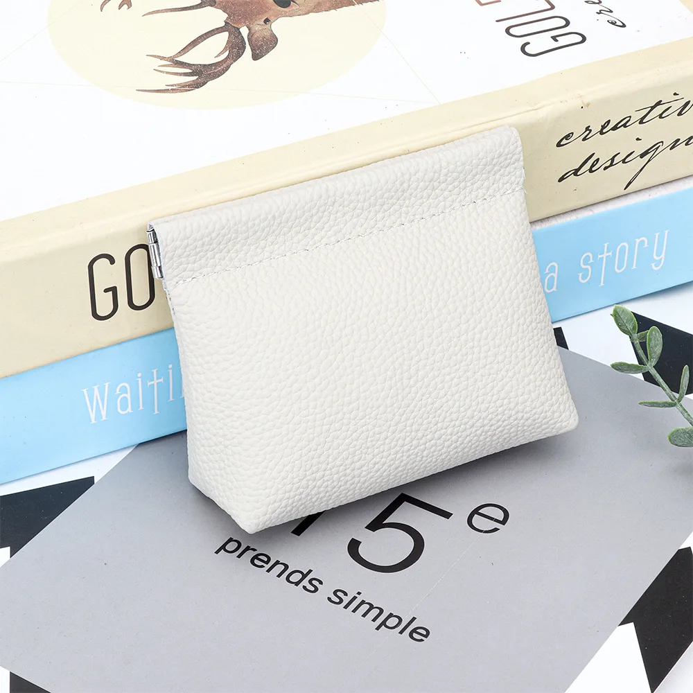 2025 New Genuine Leather Coin Purse Women First Layer of Cowhide Small Wallet Automatic Closure Purse For Cards Sundries