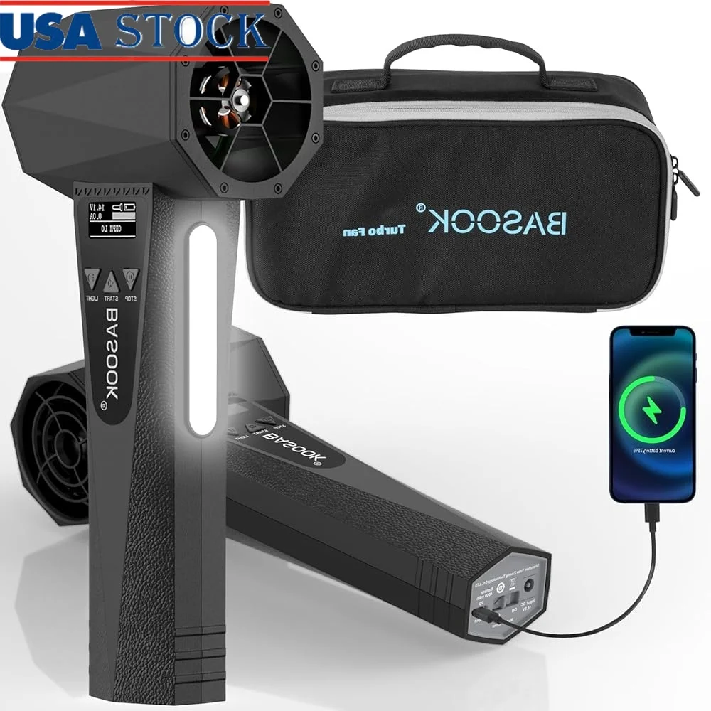 

Turbo Dryer Blower Cordless 134MPH High Speed 750W Adjustable Speed LED Light Emergency Charging 3 Level SOS Strobe Handheld