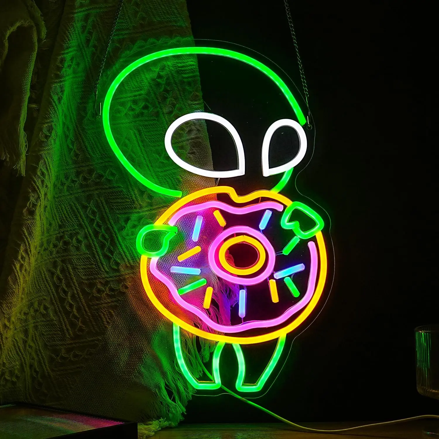 Alien Neon Sign USB Powered LED Dimmable LED Neon Light for Bedroom Game Room Bar Pub Party Man Cave Decor Personzalized Gift