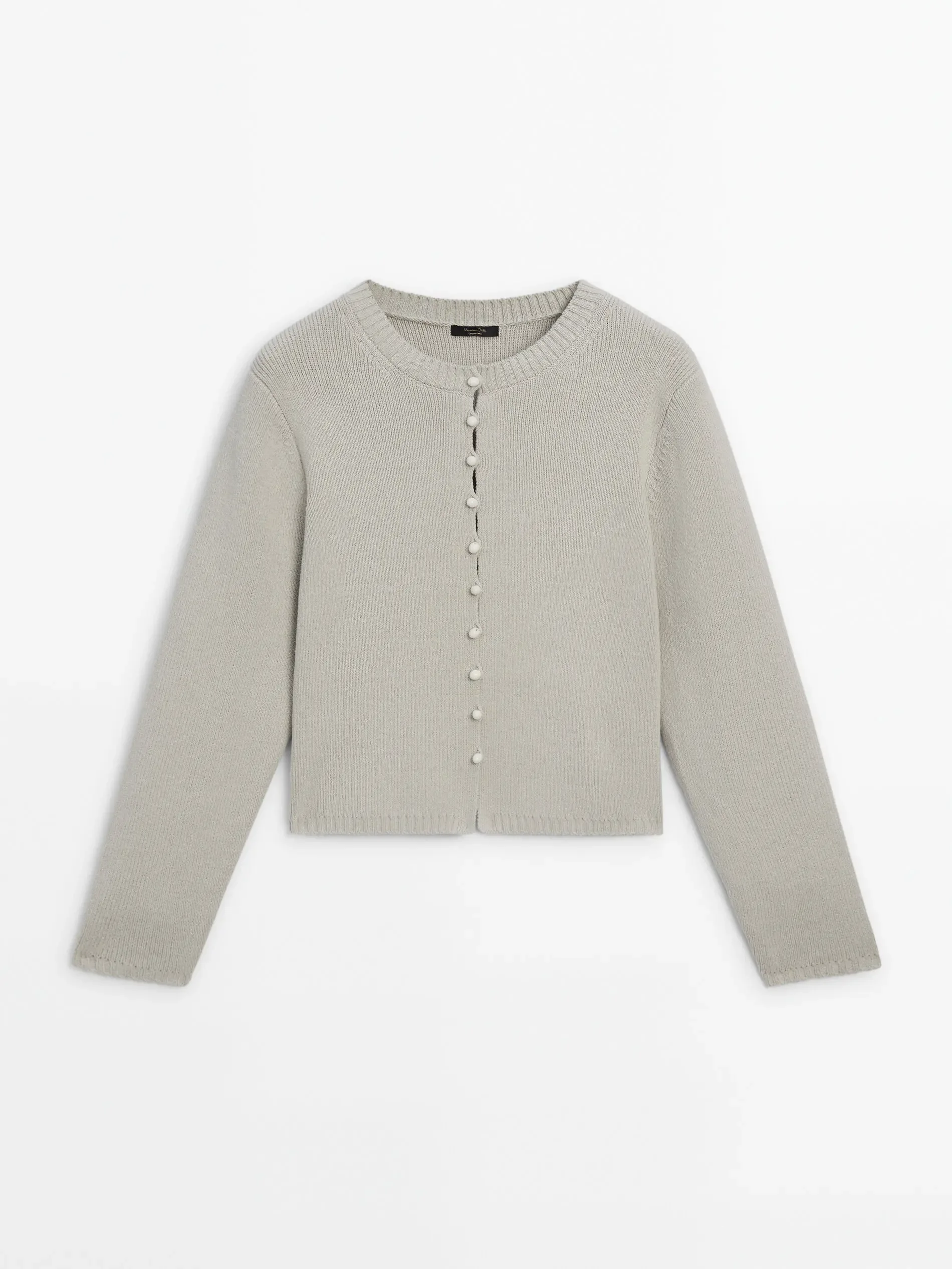 Ethereal costume 2025 massidut spring new style of Women's casual French minimalist button-short crew-neck knit cardigan jacket