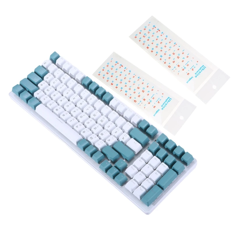 XD99 Ukraine Keyboard Stickers PVC Frosted Sticker Transparent / Black Background