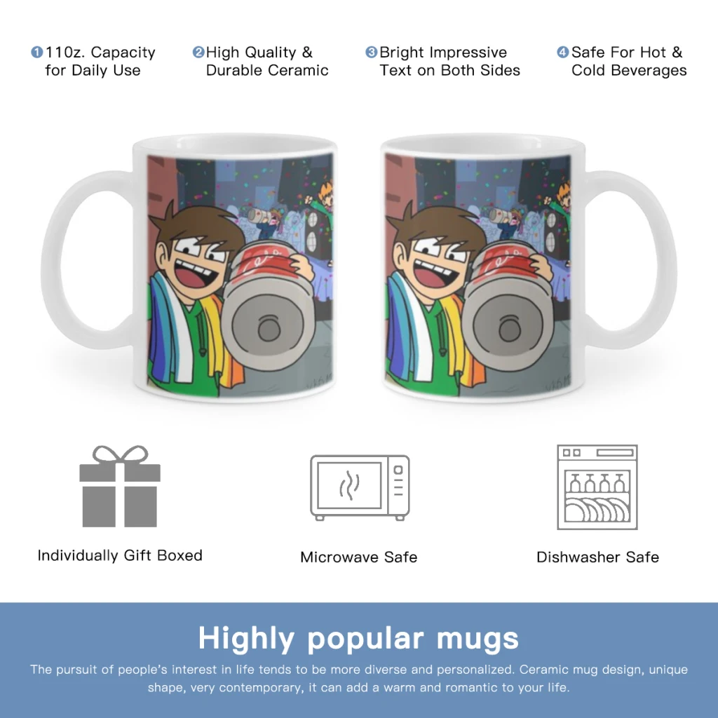 

Cartoon Cute Eddsworld Anime Free shipping 11OZ Coffee Mug Beer Mugs Tea Milk Cup For coffee Lovers Surprised Gift