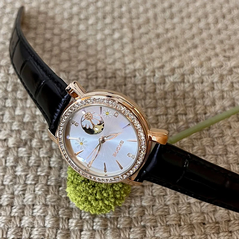 Workplace Commuting Business Red Strap Camellia Women's Watch Internet Celebrity Explosive Fully Automatic Mechanical Watch