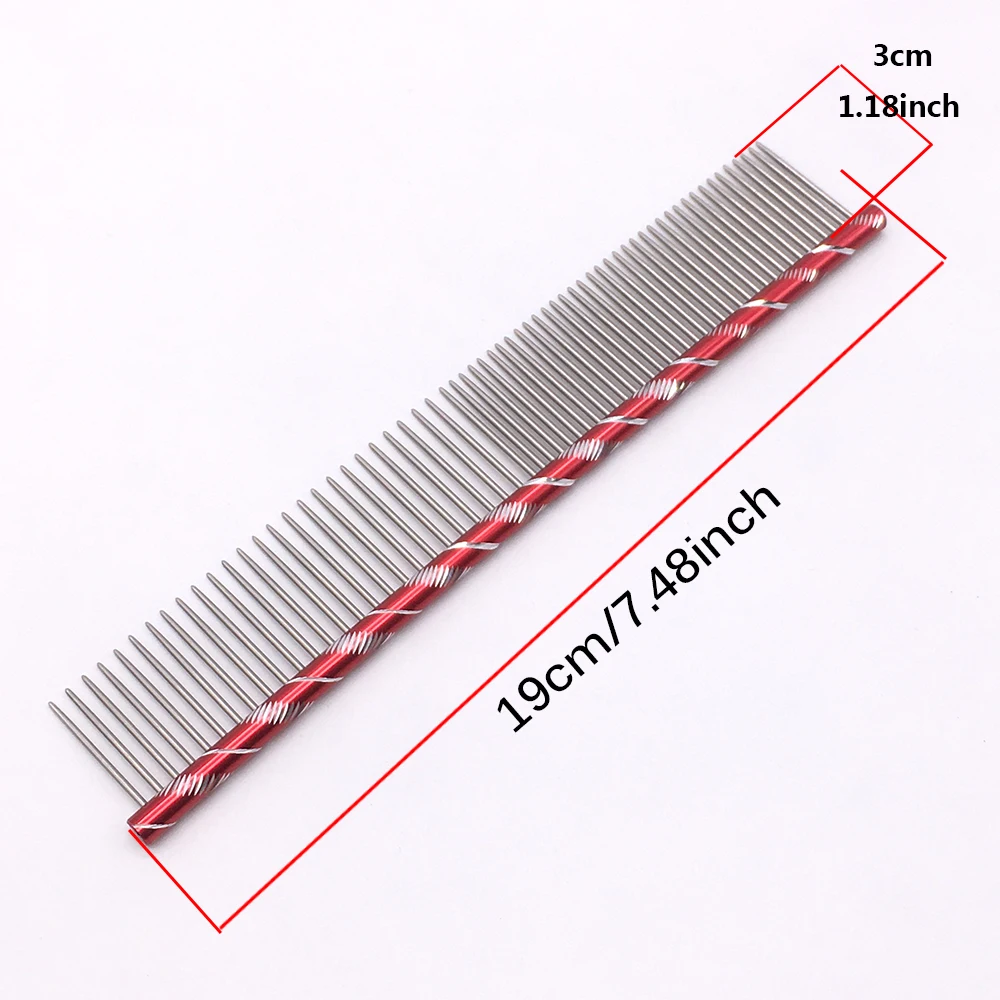 1pc Pet Comb Cats and Dogs Grooming Hair Removal Comb Stainless Steel Straight Comb Puppy Long Thick Hair Care Cleaning Combs