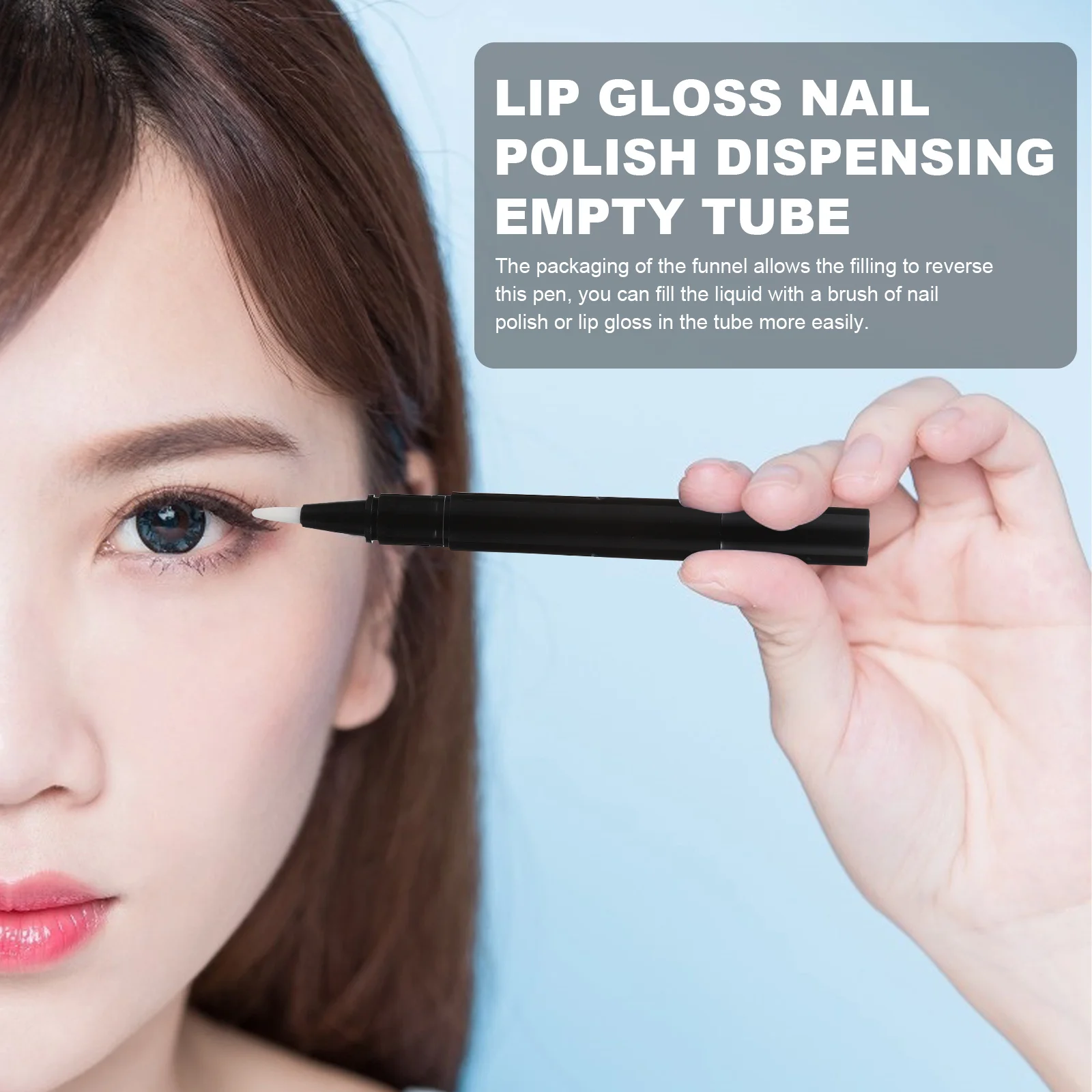 4Pcs Eyelash Growth Liquid Tube Empty Nail Oil Pen with Brush Tip Container for Travel Lip Gloss Applicator Manicure