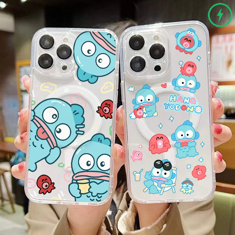 Cartoon Fish Hangyodon For Magesafe Magnetic Phone Case for iPhone 16 15 14 Plus 13 12 Mini 11 Pro Max X Xs XR 8 7 SE Cover