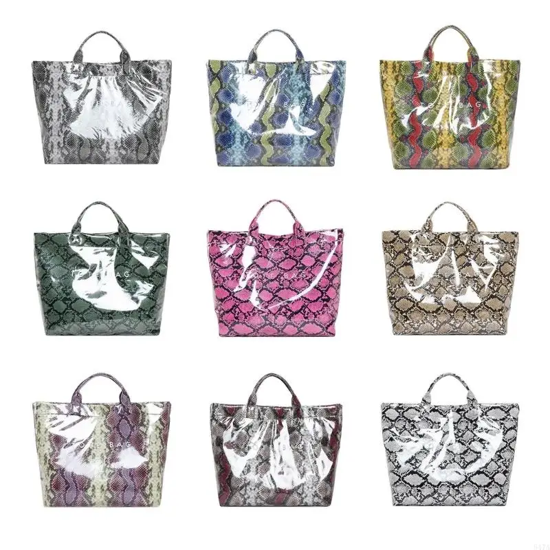 

Large Animal Print Top Handle Bag Casual PVC Handbag for Women and Girls 547A
