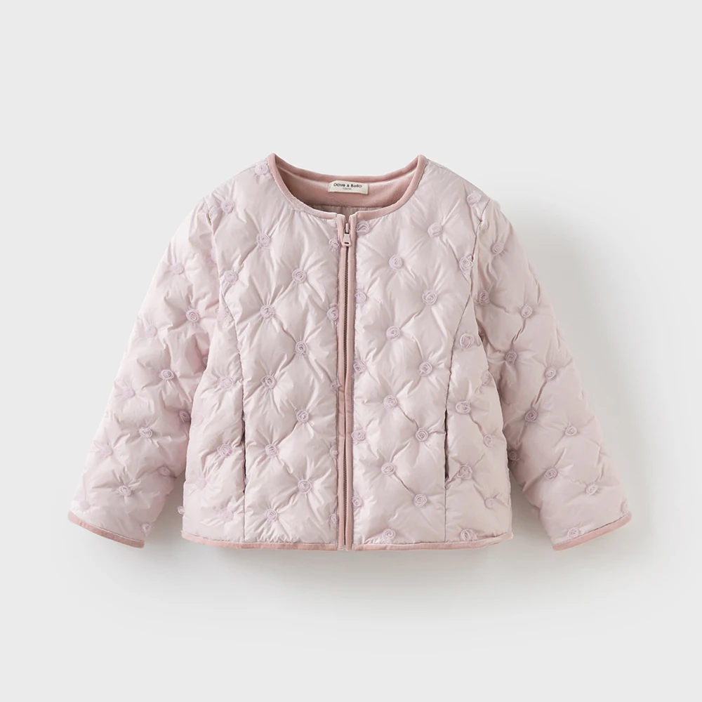 Dave Bella Girls White Down Parka Jacket Children Winter Warm Down Coats Zipper Outwear Outdoor Clothes DK4242472