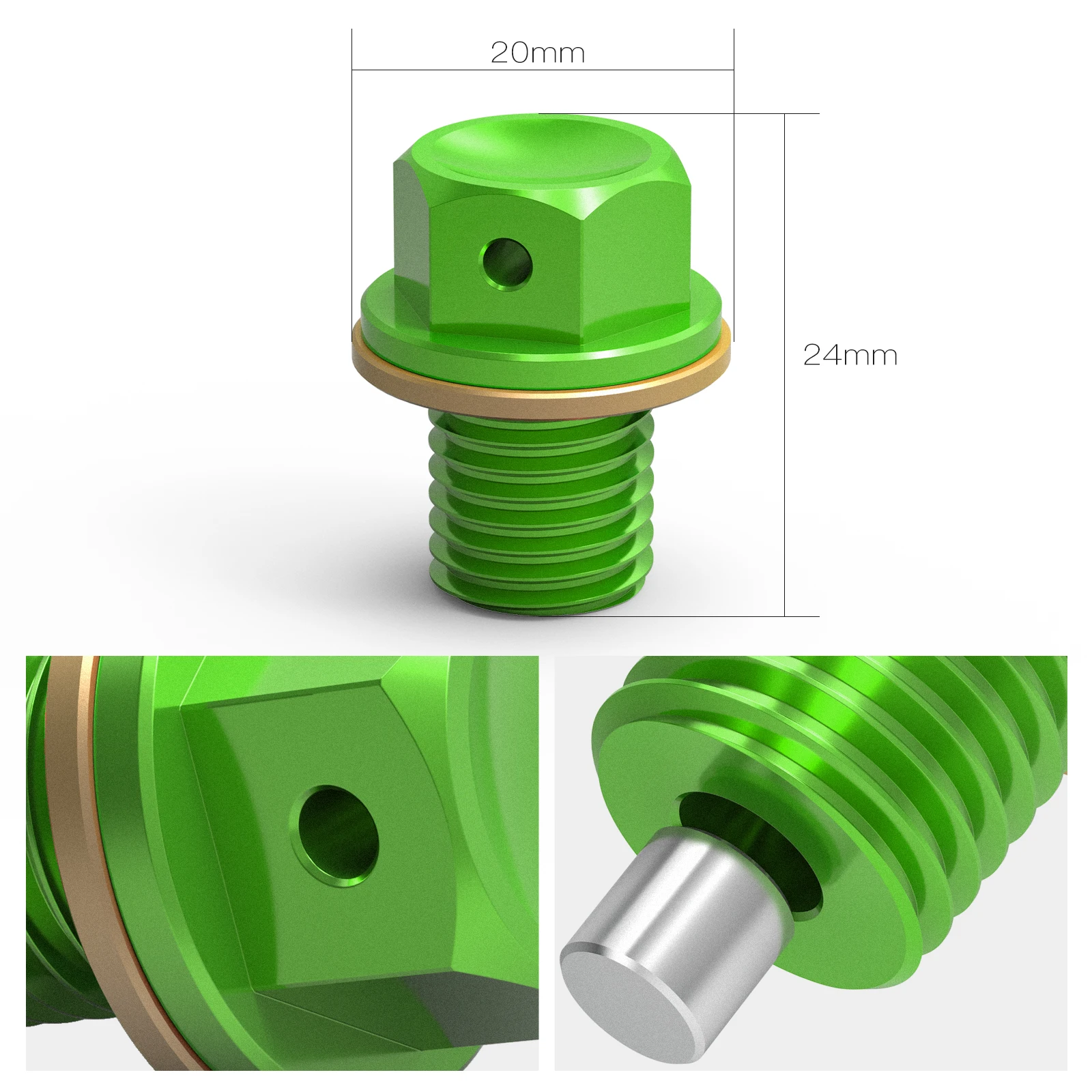 Oil Drain Plug Bolt Screw For Kawasaki Ninja 250 250R 300 400 400R 600R VERSYS 650 1000 ZZR400 ZR550 ZR750 ZXR750 ZX-9R ZX-10R