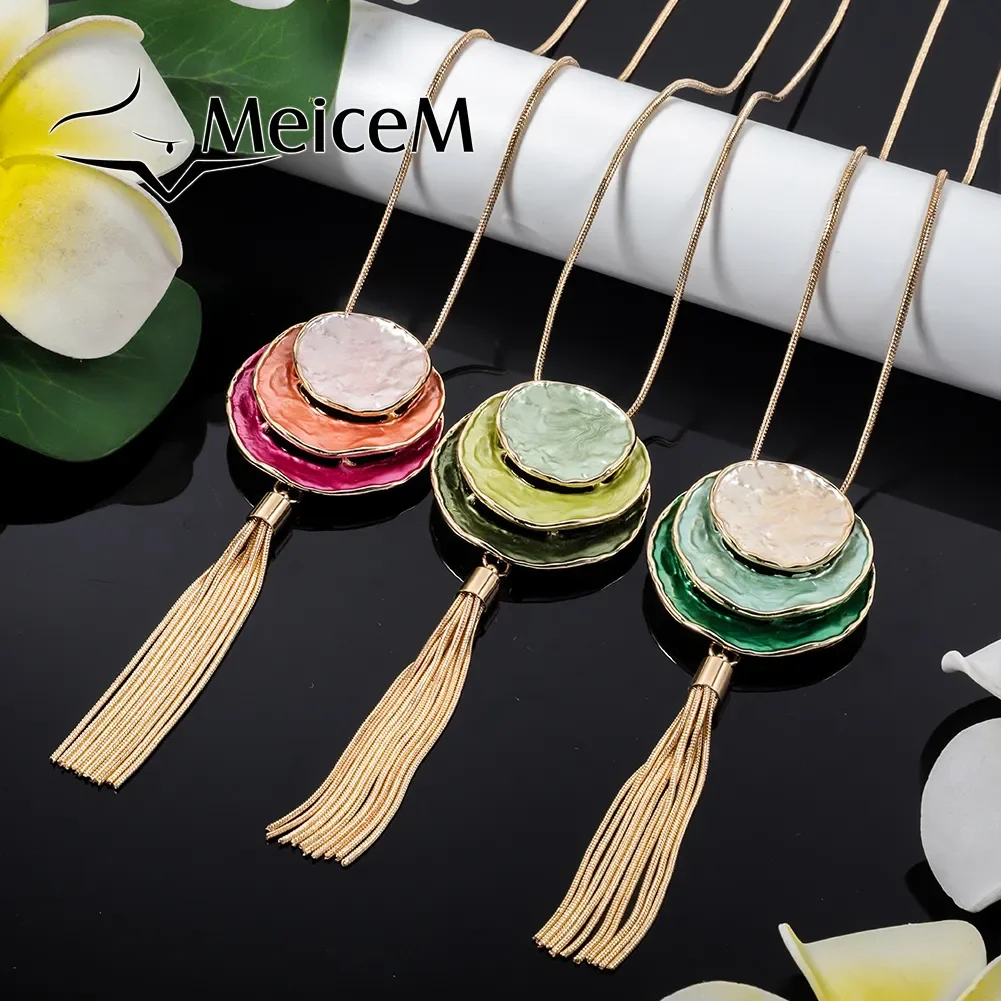 New in Pendant Necklace Round Layered Purple Fashion Chains 2023 Unique Trendy Jewelry Luxurious Gift Necklaces for Women Luxury