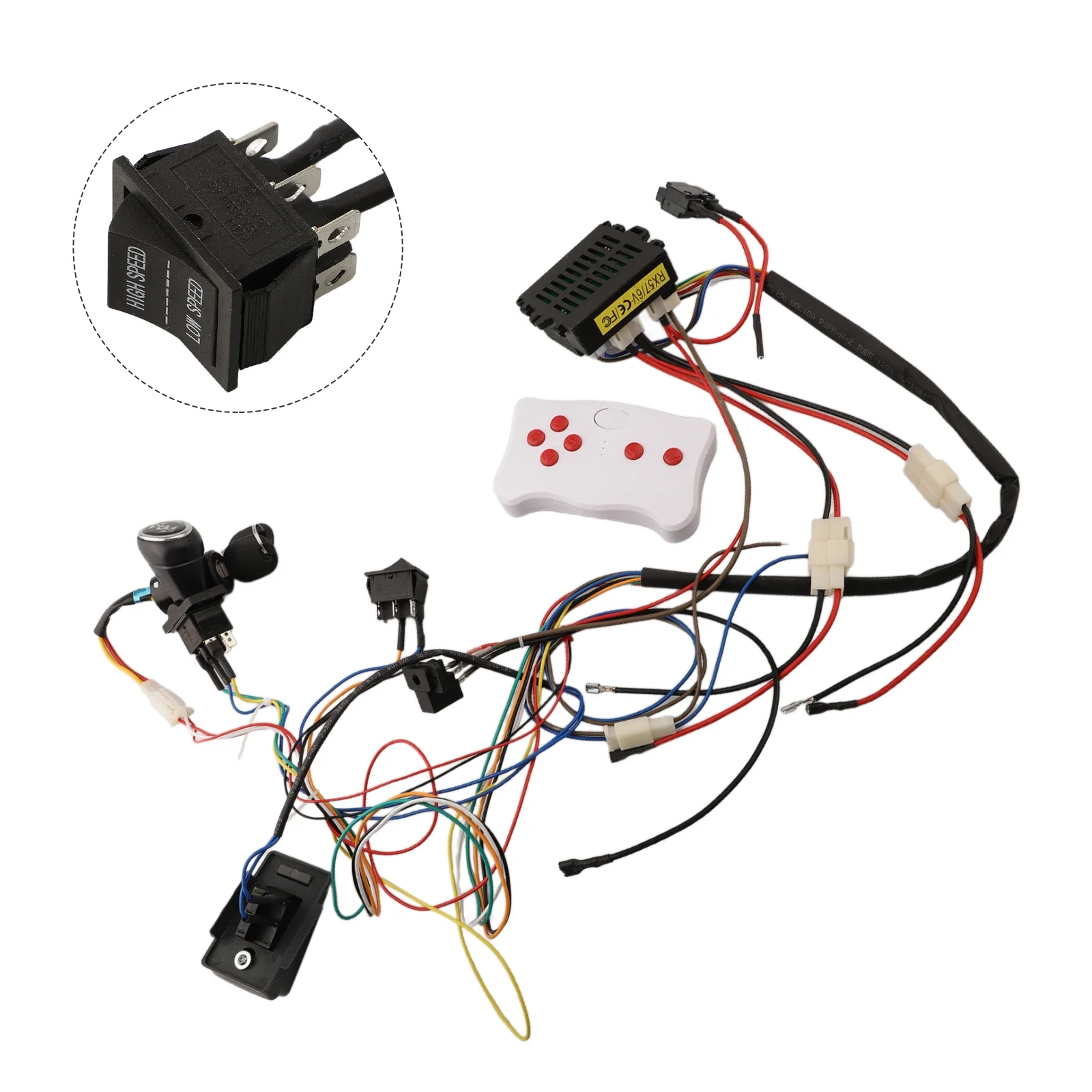 2.4G Remote Control Kit DIY Wire Switch Receiver Children's Toy Car Upgrade Standard Size ABS metal Electronic Gear Switch