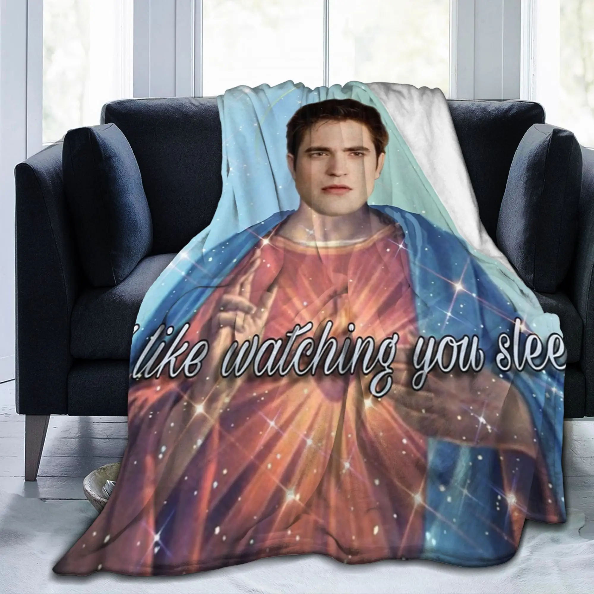 الشفق إدوارد يسوع بطانية المرجان الصوف أفخم الديكور روبرت باتينسون لينة رمي البطانيات للفراش مكتب المفرش