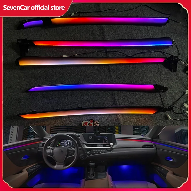 64 colors Ambience Light Dynamic For Lexus ES ES300h 2018-2023 interior Black Wood Advanced Lamp Car Decorate Atmosphere Light