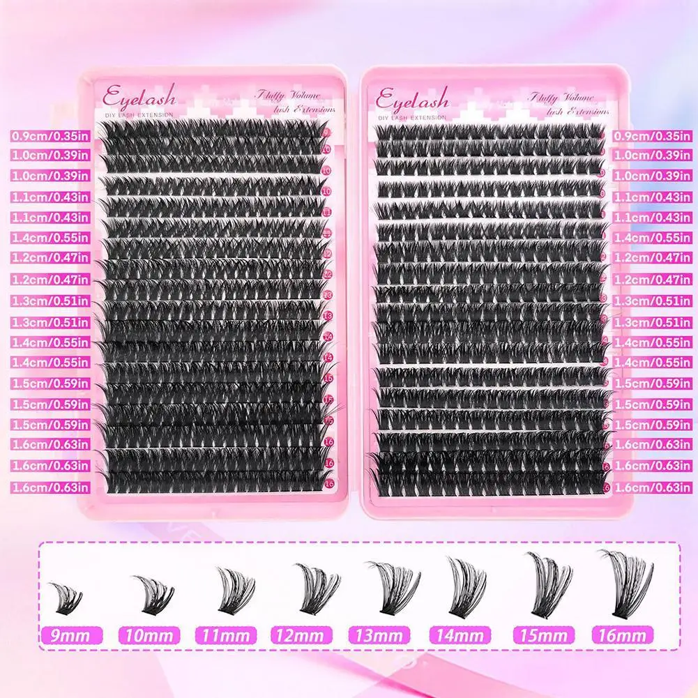 طقم تمديد الرموش طقم تمديد الرموش المنفوش مع رموش السندات وختم ملاقط الرموش مجموعات الرموش السميكة Wispy #4