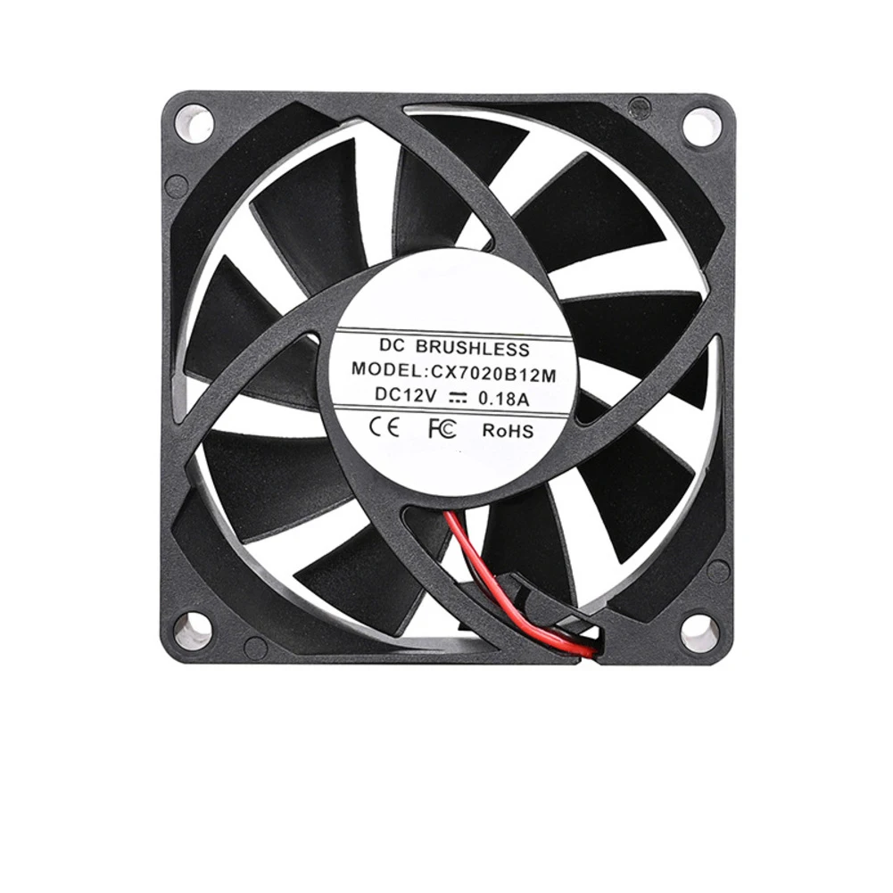 

For Inverters 70x70x20mm Fan 12V Cooling Fan Cooling Solution 70x70x20mm 9 Blades Compact Design Easy Installation