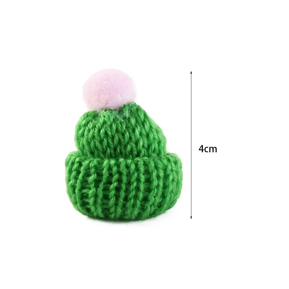 10pcs DIY Mini Knitting Hats Ornaments Knitting Christmas Mini Knitting Hats Sewing Crafts Polyester Mini Wool Hat