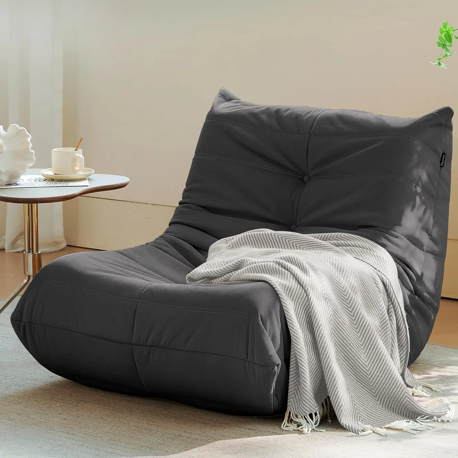 

Bean Bag Chair for Adults, Modern Suede Fabric Fireside Chair, Premium Microfiber Sofa Couch, Corner Floor Lazy Chairs Sofa