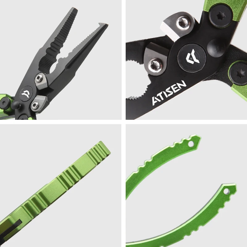 Piscifun Fishing Pliers with Split Rings, Ultralight Aluminum Fishing Tackle Pliers with Tungsten Steel Braid Cutters, Sheath an
