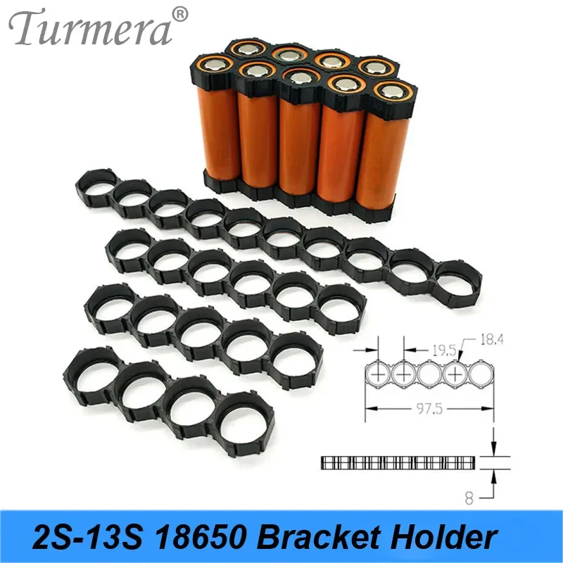 Turmera 10Piece 18650 Lithium Battery Holder Bracket 18650 Spacer Assembly Group Module DIY Battery Box Case Pack Splice Bracket